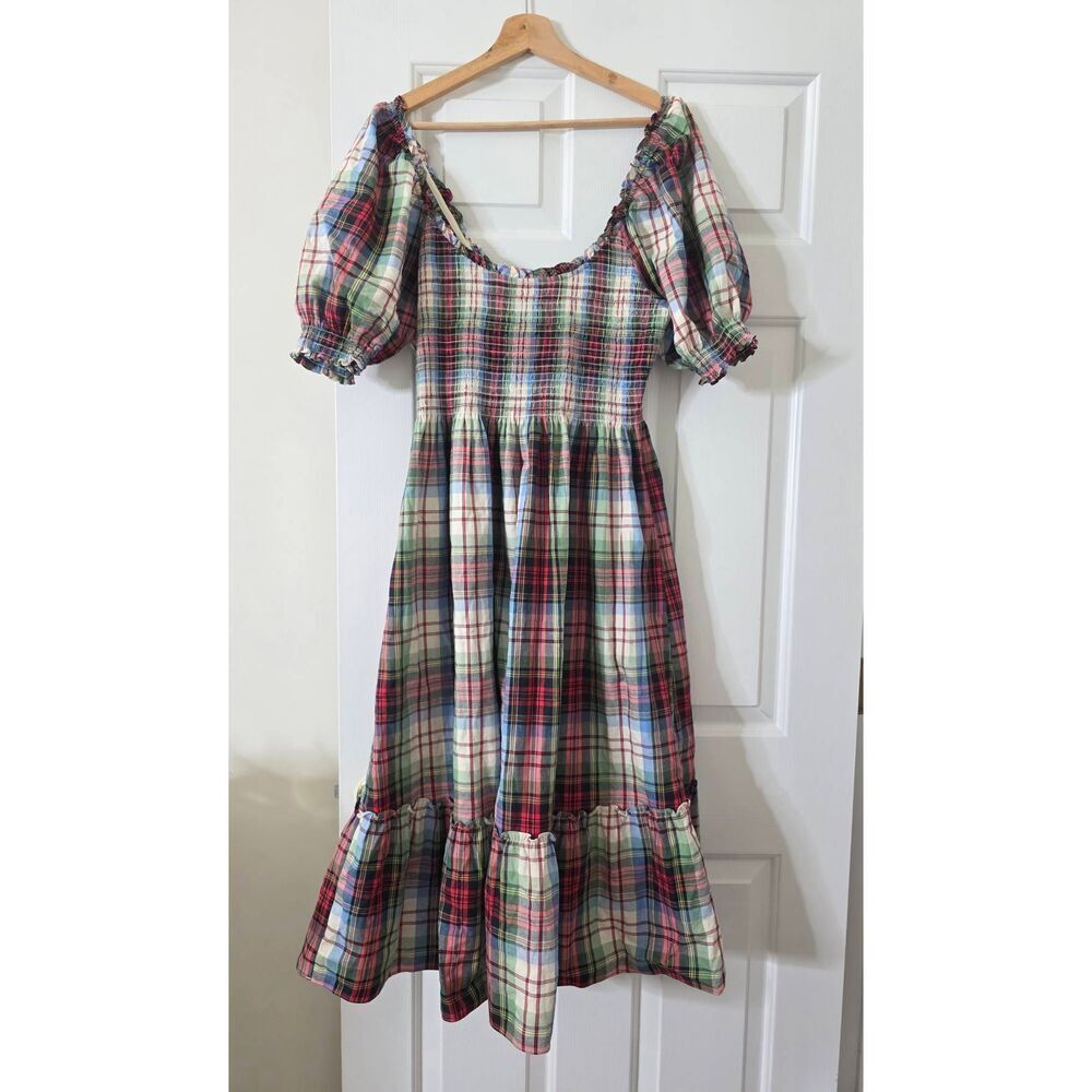 Hill House Home The Louisa Nap Dress in Ivory Tartan XL - Picture 3 of 9